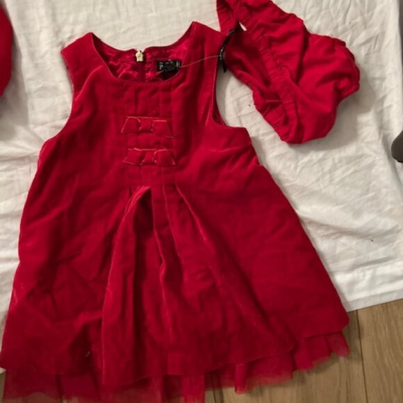 size 18 m 18m months girls girl dress christmas baby  red pretty - Picture 1 of 3